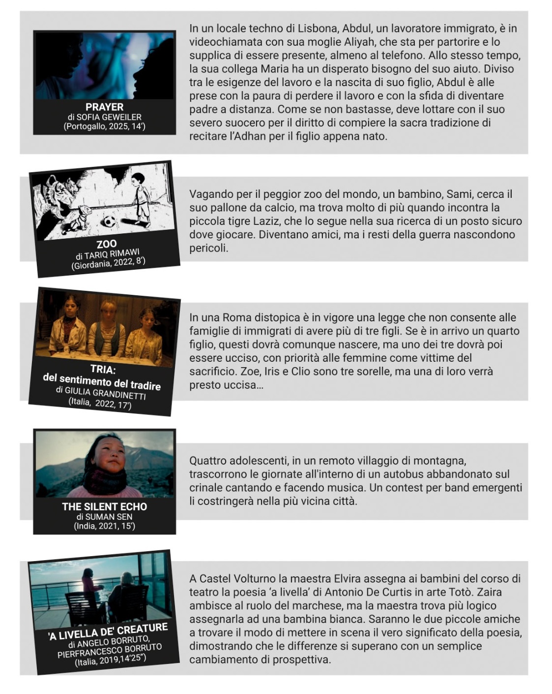 film in programma